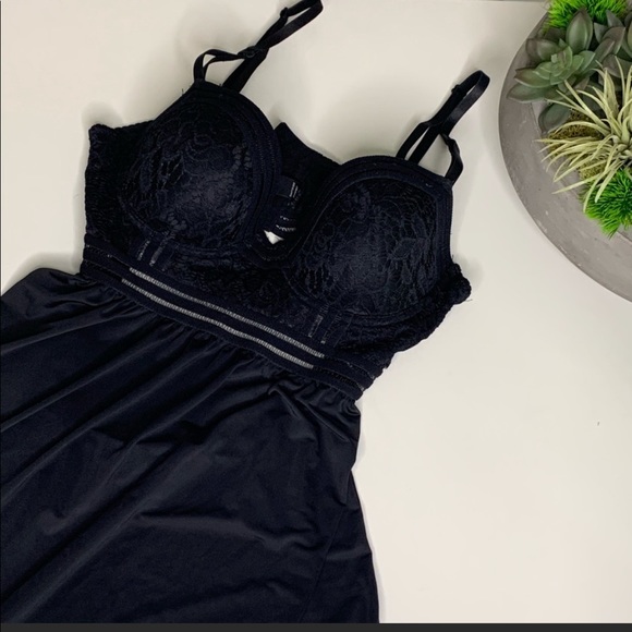 Sexy little black lace mini women’s nighty large - Picture 2 of 5